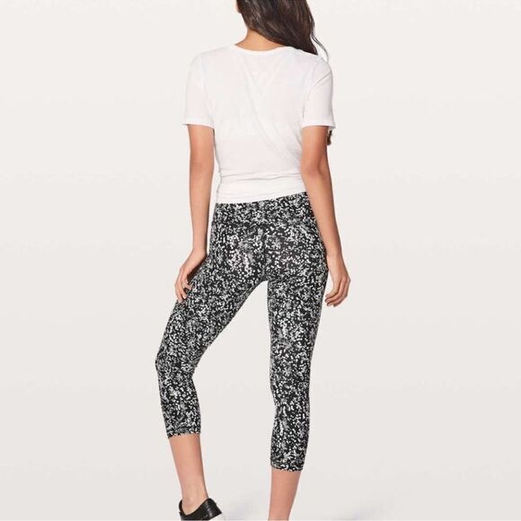 Lululemon Align Crop Leggings Chirasu Black Polkadot Cropped Pant Polka Dots 4 - Picture 3 of 8